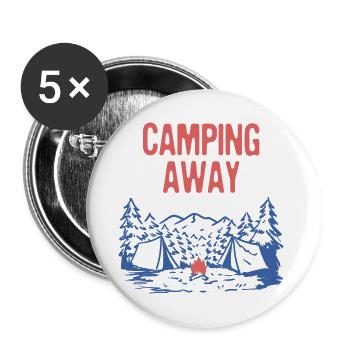 Camping Away Summer Camper Tropical Camp Trip - Buttons klein 25 mm (5er Pack) - Weiß - Vorne