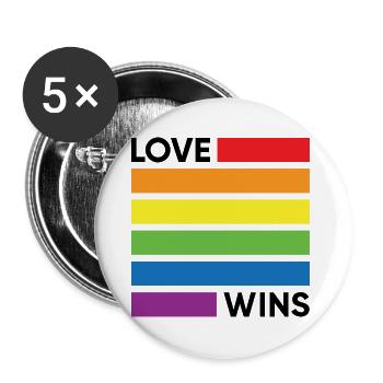 L’amour gagne - Lot de 5 petits badges (25 mm) - blanc - Devant