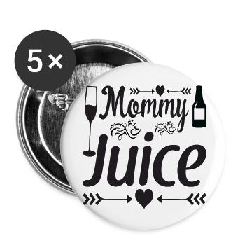Mommy Juice Wine - Buttons small 1''/25 mm (5-pack) - white - Front