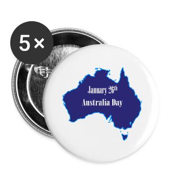 26 janvier Australia Day - Lot de 5 petits badges (25 mm) - blanc - Devant