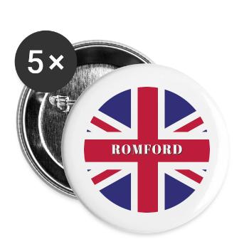 Romford United Kingdom - Buttons small 1''/25 mm (5-pack) - white - Front