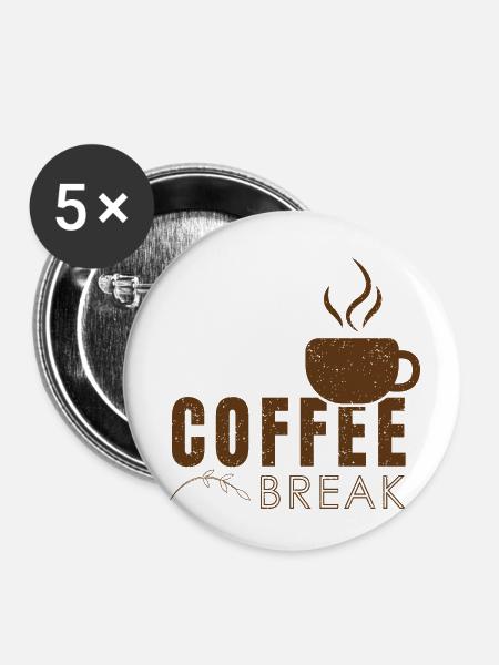 Coffee Break - Buttons klein 25 mm (5er Pack) - Weiß