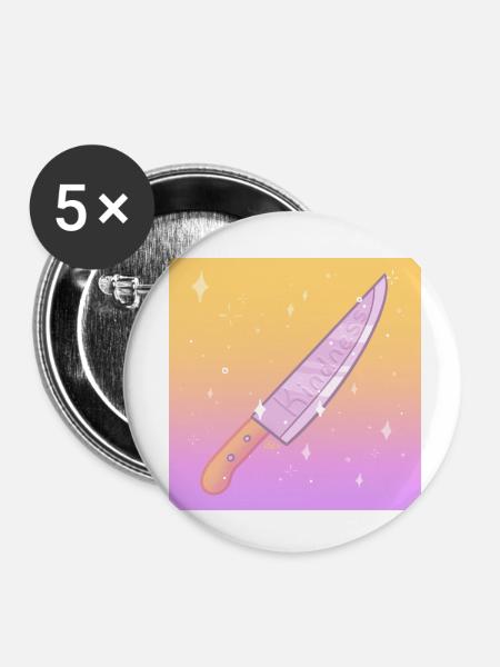 Töte w Kindness Knife - Buttons klein 25 mm (5er Pack) - Weiß