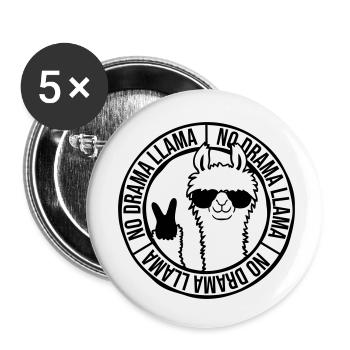 Around No Drama Llama - Buttons small 1''/25 mm (5-pack) - white - Front