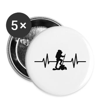 Wandern - Buttons klein 25 mm (5er Pack) - Weiß - Vorne