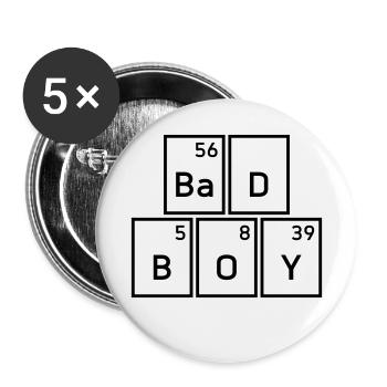Baryum, deutérium, bore, oxygène, yttrium - Lot de 5 petits badges (25 mm) - blanc - Devant