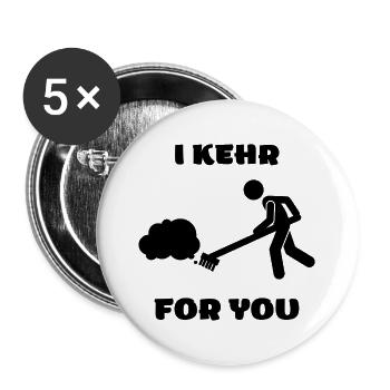I KEHR FOR YOU - Buttons klein 25 mm (5er Pack) - Weiß - Vorne