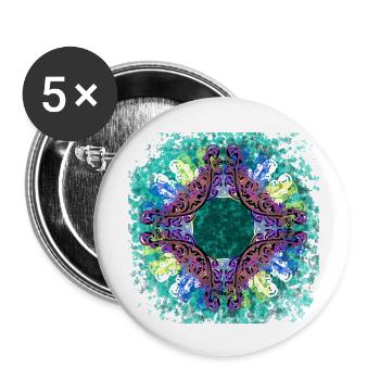 Modern Mandala 1 - Buttons small 1''/25 mm (5-pack) - white - Front
