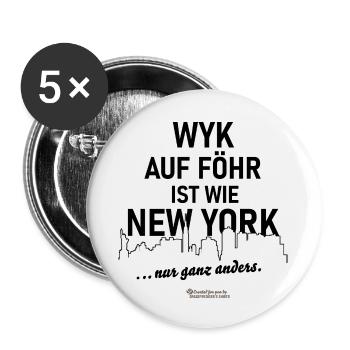 Wyk auf Föhr - Buttons klein 25 mm (5er Pack) - Weiß - Vorne