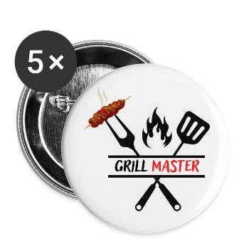 Grill Master - Buttons small 1''/25 mm (5-pack) - white - Front