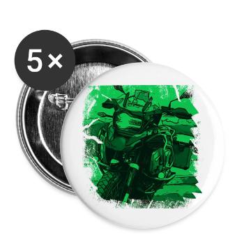 Motorrad GS black grün - Buttons klein 25 mm (5er Pack) - Weiß - Vorne