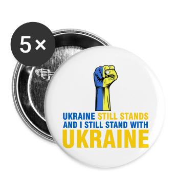 i still stand with ukraine - Buttons small 1''/25 mm (5-pack) - white - Front