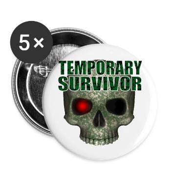 Temporary Survivor Skull R6Z - Buttons small 1''/25 mm (5-pack) - white - Front