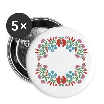 leer,blumen,blumenkranz,floral,illustration - Buttons klein 25 mm (5er Pack) - Weiß - Vorne