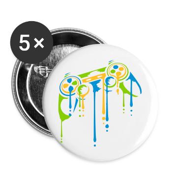 Tropfen Bunter Controller Retro - Buttons klein 25 mm (5er Pack) - Weiß - Vorne