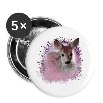 deer pink,wild,fawn,graffiti,bambi,fawn,foal - Buttons small 1''/25 mm (5-pack) - white - Front