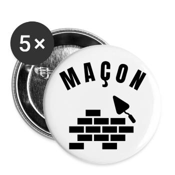 Mason Collection - Beruf - Buttons klein 25 mm (5er Pack) - Weiß - Vorne