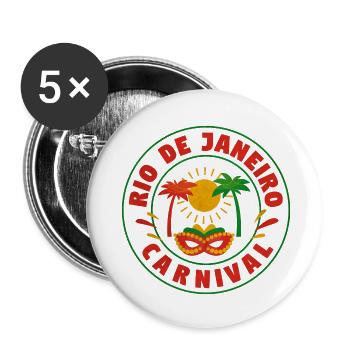 Rio Carnaval Mask Spectacle - Buttons small 1''/25 mm (5-pack) - white - Front