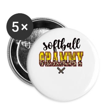 Grammy Grandma Of A Softball Player Softball Grammy - Buttons small 1''/25 mm (5-pack) - white - Front