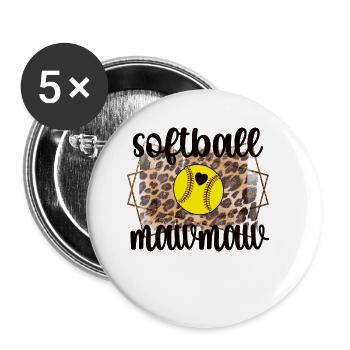 Mawmaw Oma Von Softballspieler Softball Mawmaw - Buttons klein 25 mm (5er Pack) - Weiß - Vorne