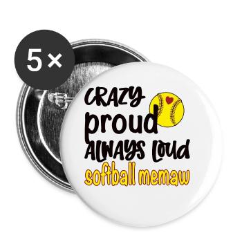 Memaw Oma Von Softballspieler Softball Memaw - Buttons klein 25 mm (5er Pack) - Weiß - Vorne