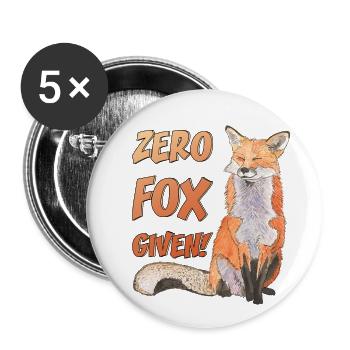 Zéro renard donné Pas de renard donné renard mignon - Lot de 5 petits badges (25 mm) - blanc - Devant