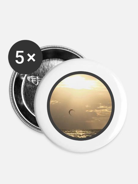 Beach Round - Buttons klein 25 mm (5er Pack) - Weiß