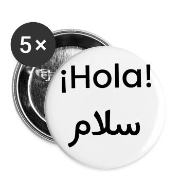 Hello in Arabic - Buttons small 1''/25 mm (5-pack) - white - Front
