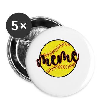Meme Oma Eines Softballspieler Softball Meme - Buttons klein 25 mm (5er Pack) - Weiß - Vorne