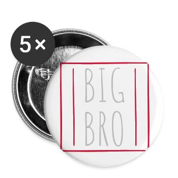Umrandung Big Bro Logo - Buttons klein 25 mm (5er Pack) - Weiß - Vorne