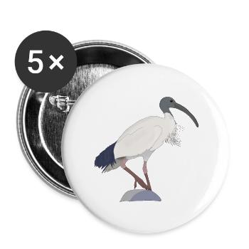 Ibis Bin Bird - Lot de 5 petits badges (25 mm) - blanc - Devant
