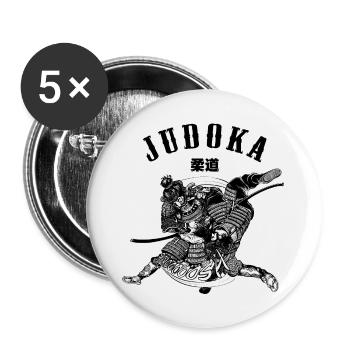 Judo Samurai - Buttons klein 25 mm (5er Pack) - Weiß - Vorne