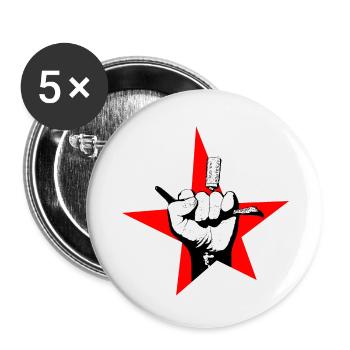 Bad boy warrior - Buttons small 1''/25 mm (5-pack) - white - Front