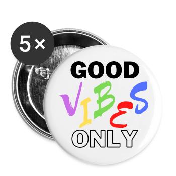 Good Vibes Only - Buttons klein 25 mm (5er Pack) - Weiß - Vorne