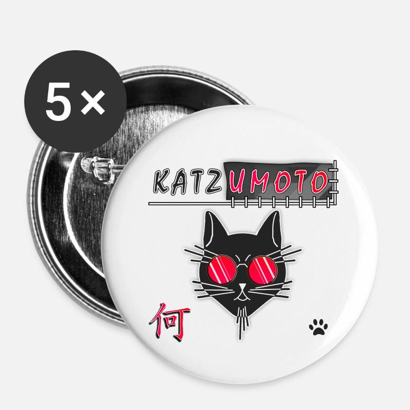 Katzumoto - Buttons klein 25 mm (5er Pack) - Weiß