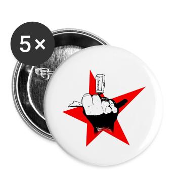 Bad girl étoile noir et blanc - Lot de 5 petits badges (25 mm) - blanc - Devant