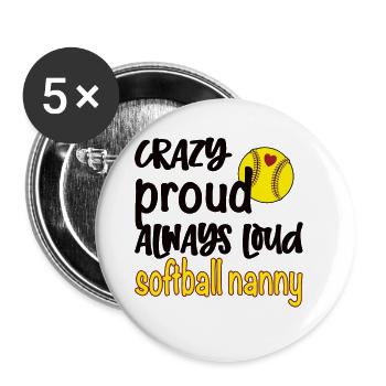 Nanny Grandma By Softball Player Softball Nanny - Buttons small 1''/25 mm (5-pack) - white - Front