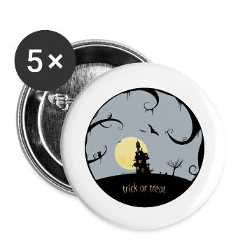 trick or treat - Buttons small 1''/25 mm (5-pack) - white - Front