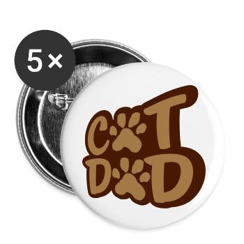 Cats Papa Paw Logo - Lot de 5 petits badges (25 mm) - blanc - Devant