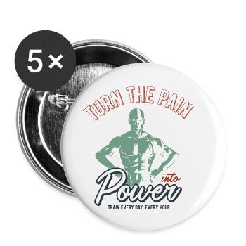 Bodybuilding is my passion - Buttons small 1''/25 mm (5-pack) - white - Front