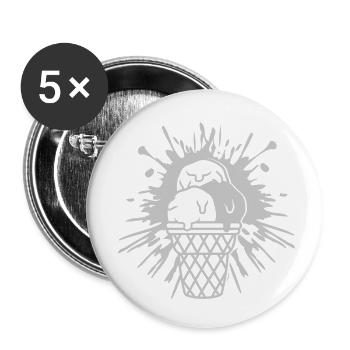 Tropfen 3 leckere Eiskugeln - Buttons klein 25 mm (5er Pack) - Weiß - Vorne