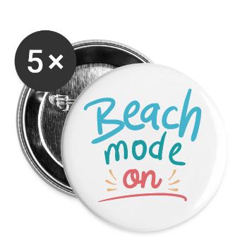 Beach Mode On - Buttons small 1''/25 mm (5-pack) - white - Front