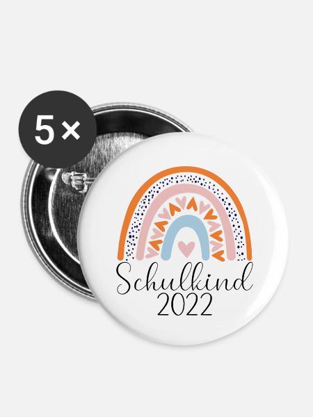 Schulkind2 - Buttons klein 25 mm (5er Pack) - Weiß