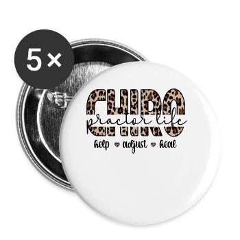 Fier cadeau de chiropraticien chiropratique - Lot de 5 petits badges (25 mm) - blanc - Devant