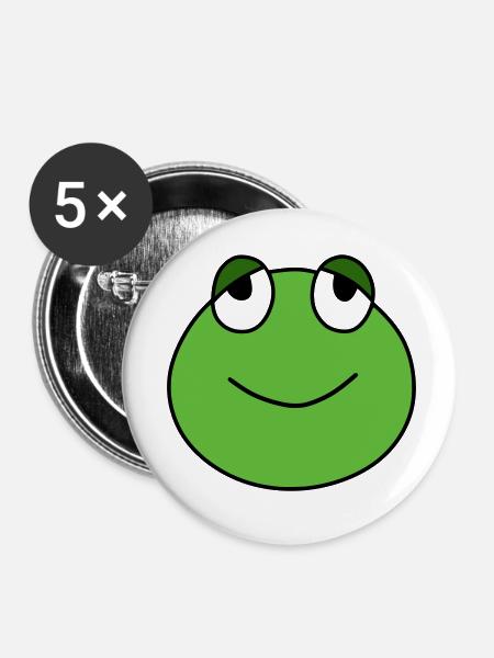 Cute frog - Buttons klein 25 mm (5er Pack) - Weiß