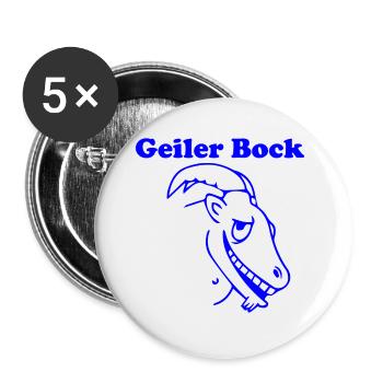 Geiler Bock blau - Buttons klein 25 mm (5er Pack) - Weiß - Vorne