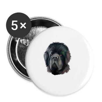 Newfoundland Dog Watercolor Illustration - Buttons small 1''/25 mm (5-pack) - white - Front