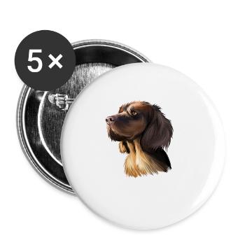 Picardie Spaniel Hund Aquarell Skizze Illustration - Buttons klein 25 mm (5er Pack) - Weiß - Vorne
