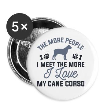 Ich liebe meinen Cane Corso - Buttons klein 25 mm (5er Pack) - Weiß - Vorne