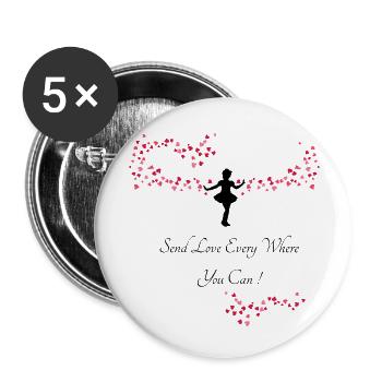 Send Love - Buttons small 1''/25 mm (5-pack) - white - Front